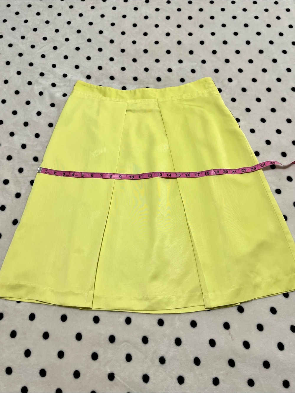 Worthington Neon Yellow Pleated A-Line Skirt Size 12 - Picture 8 of 12